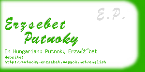 erzsebet putnoky business card